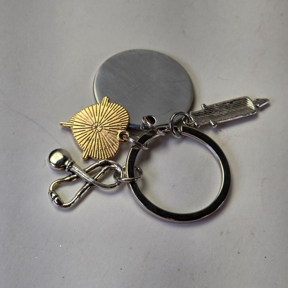 Nurse Keychain Gift Silver Tone Heart EKG Syringe Charm Inspirational Quote - Picture 4 of 4